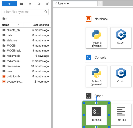 jupyterlab open terminal